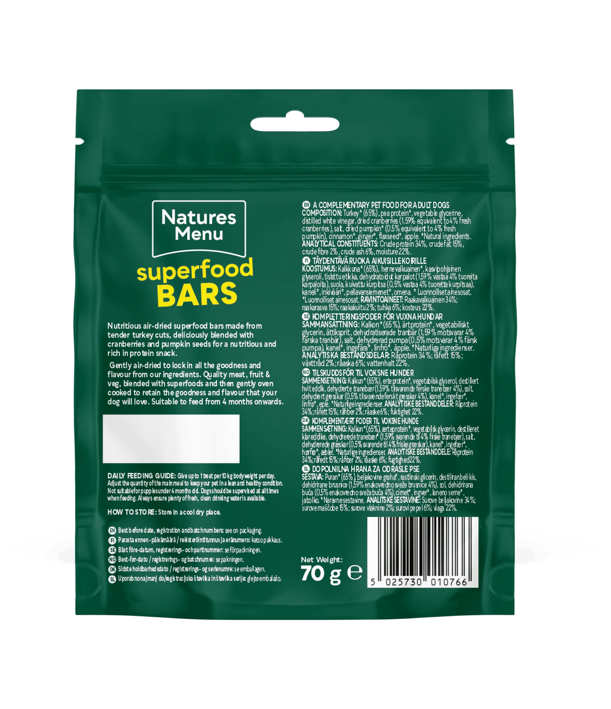 Natures Menu Turkey Superfood Bars Natures Menu