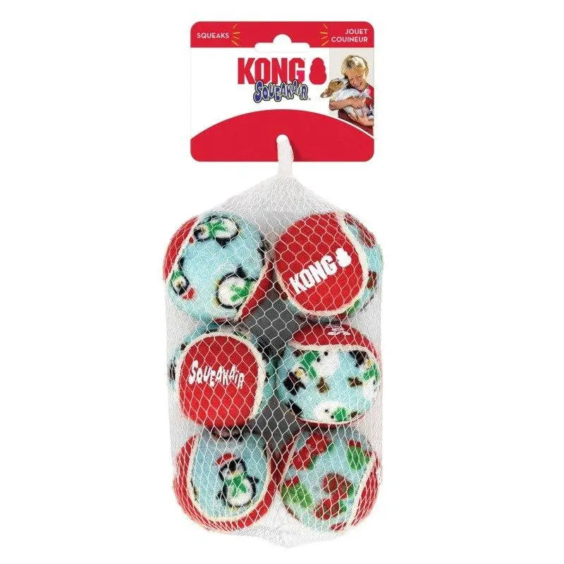 Kong Holiday Squeakair Balls - 6 Pack - Birdham Animal Feeds