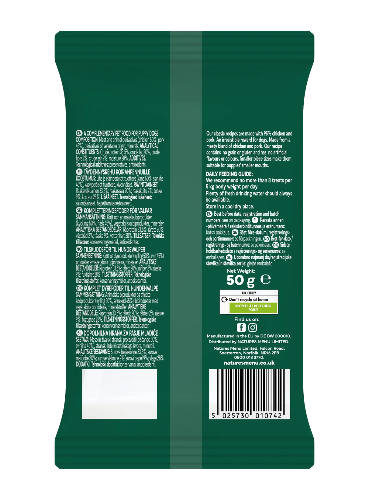 Natures Menu Chicken & Pork Puppy Meaty Treats Natures Menu