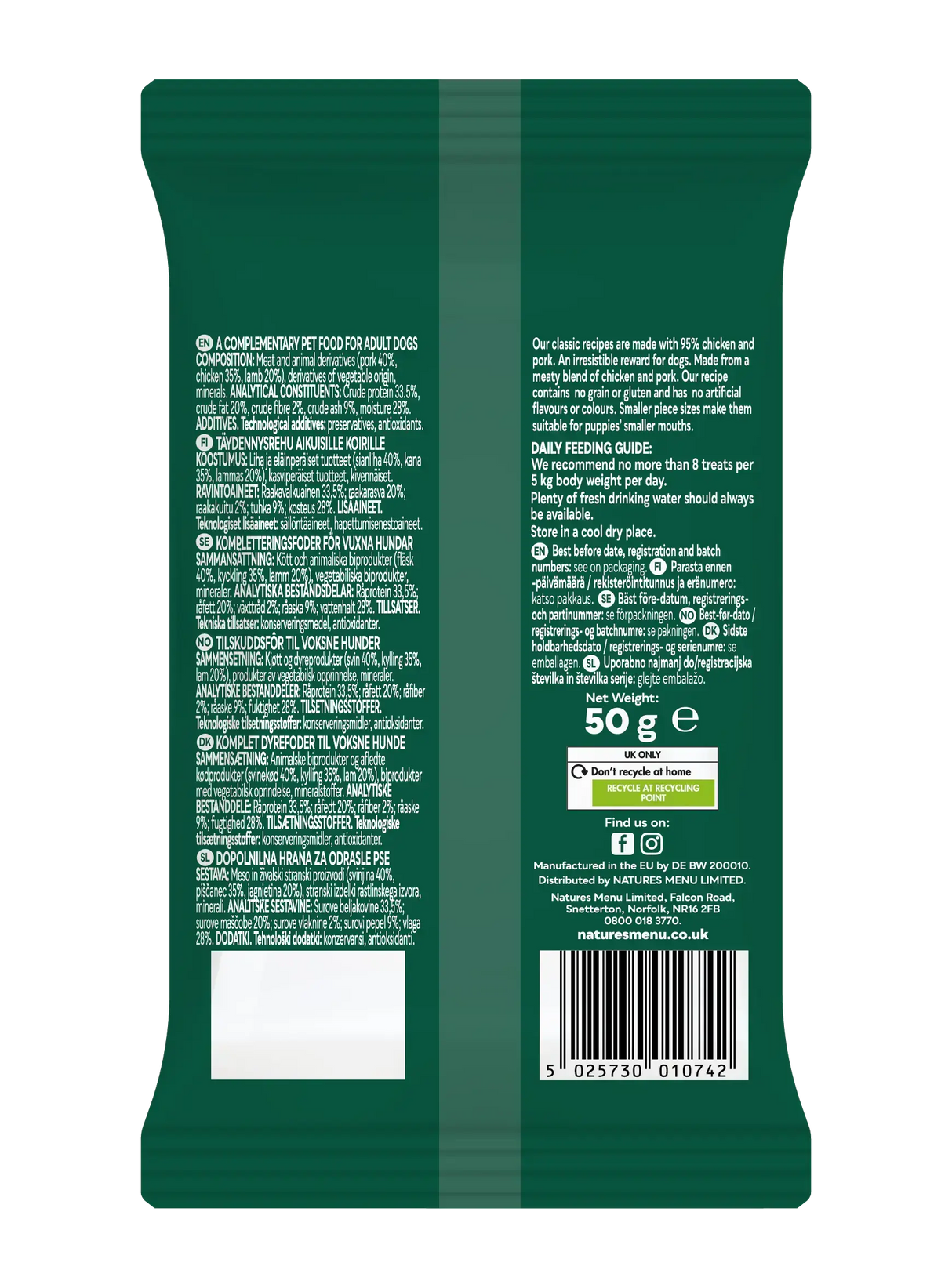 Natures Menu Lamb, Chicken & Pork Meaty Treats Natures Menu