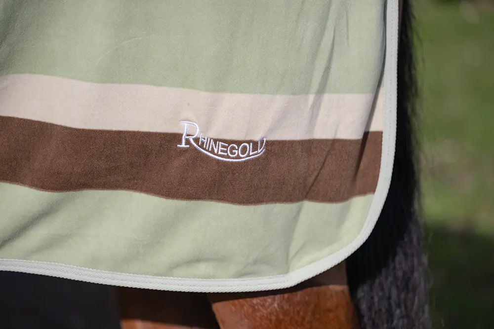 Rhinegold Pistachio Striped Fleece Rugs Rhinegold
