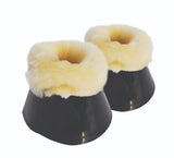 Rhinegold Sheepskin Trim Patent Over-Reach Boot - Birdham Animal Feeds
