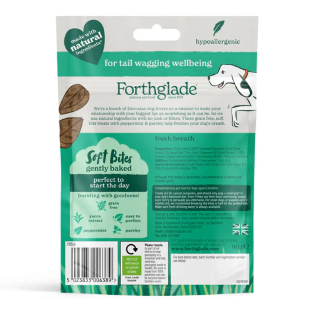 Forthglade Fresh Breath Soft Bites with Peppermint & Parsley - Birdham Animal Feeds