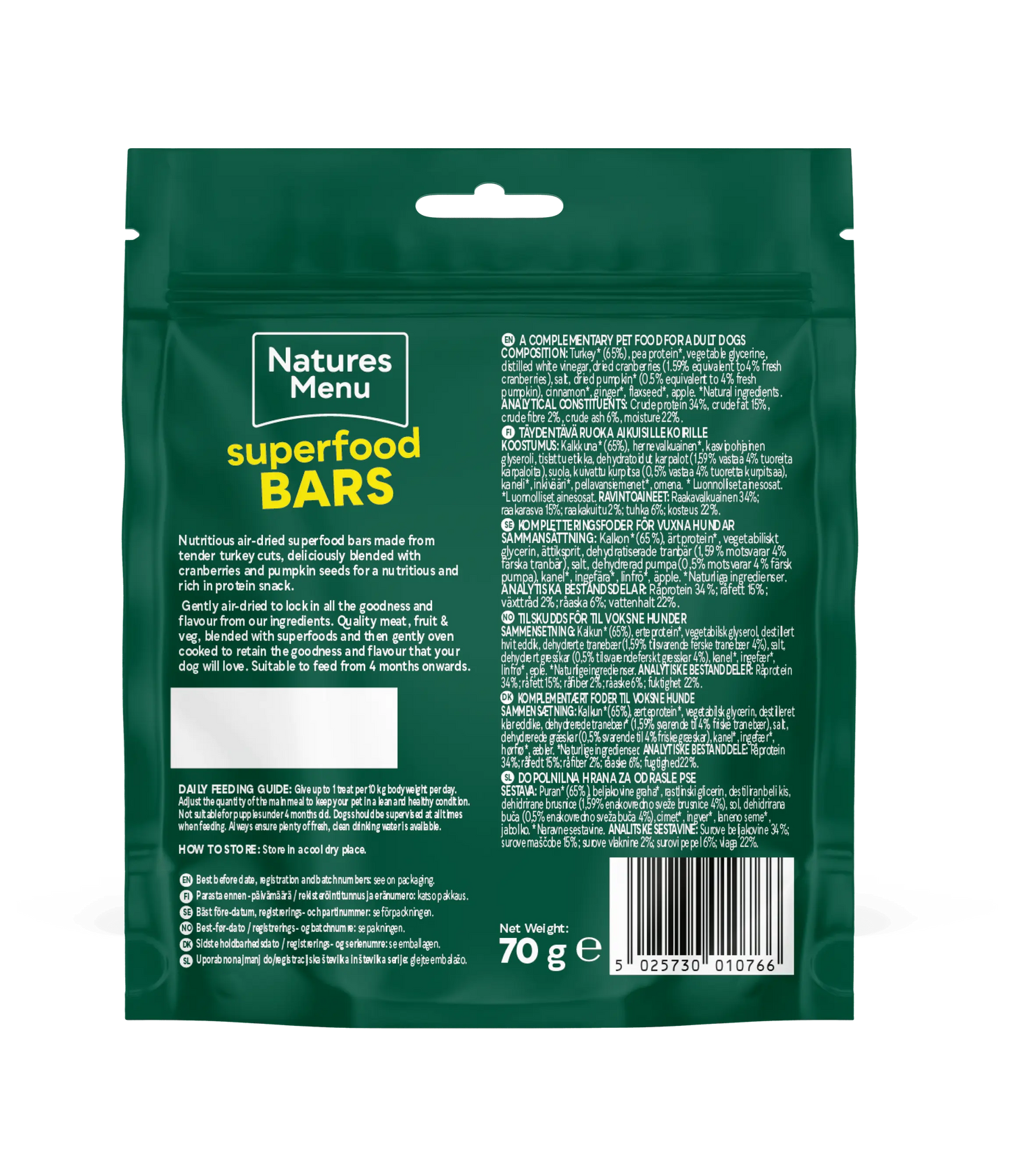 Natures Menu Turkey Superfood Bars Natures Menu