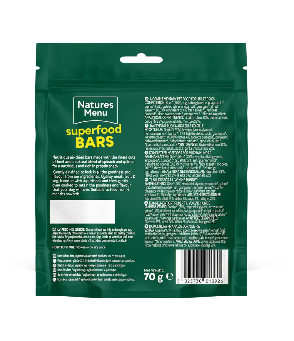 Natures Menu Beef Superfood Bars Natures Menu