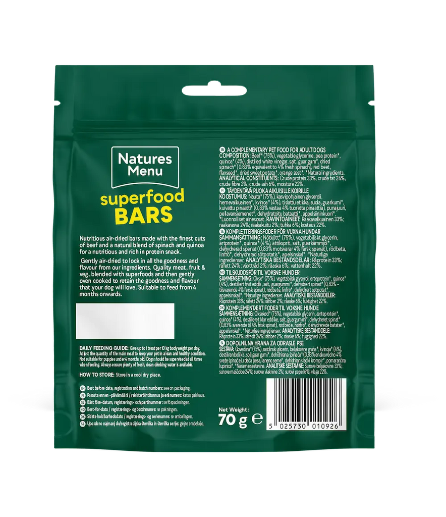 Natures Menu Beef Superfood Bars Natures Menu