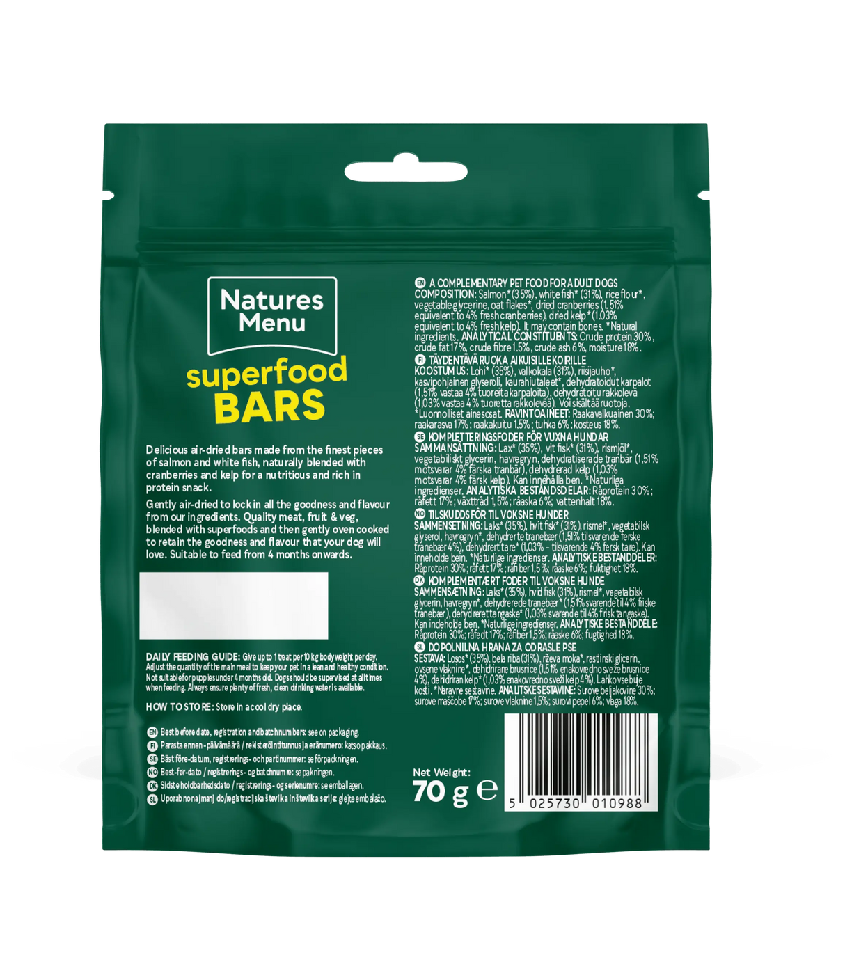 Natures Menu Salmon & White Fish Superfood Bars Natures Menu