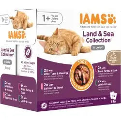 Iams Advanced Nutrition Adult 1+ Years Cat Land & Sea Collection in Jelly 8pk Iams
