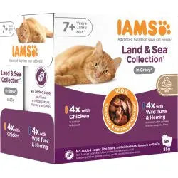 Iams Advanced Nutrition Senior 7+ Years Land & Sea Collection in Gravy 8pk Iams