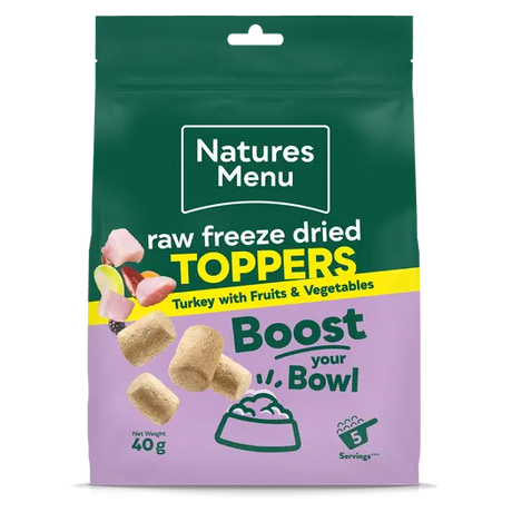 Natures Menu Raw Freeze Dried Toppers Turkey Natures Menu