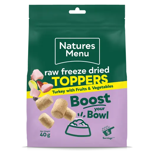 Natures Menu Raw Freeze Dried Toppers Turkey Natures Menu