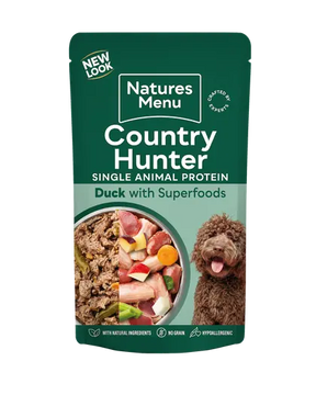 Natures Menu Country Hunter 80% Succulent Duck Pouches 150g Natures Menu