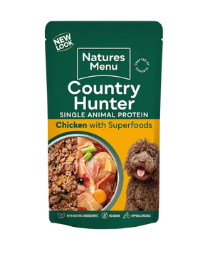 Natures Menu Country Hunter 80% Free Range Chicken Pouches 150g Natures Menu
