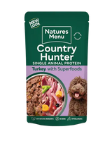 Natures Menu Country Hunter 80% Farm Reared Turkey Pouches 150g Natures Menu