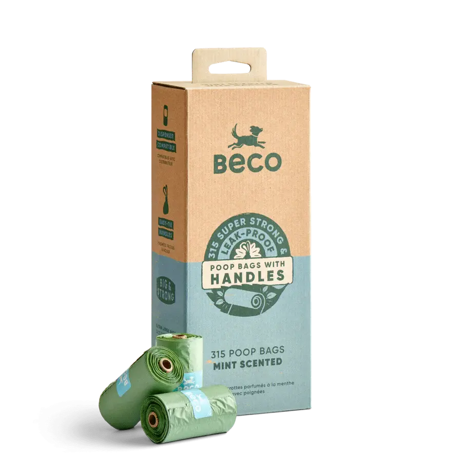 Beco Poop Bags Mint Scented With Handles 60’s Beco Pets