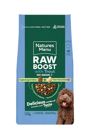 Natures Menu Trout Raw Boost 1.5KG Birdham Animal Feeds