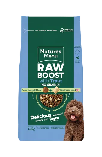 Natures Menu Trout Raw Boost 1.5KG Birdham Animal Feeds