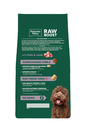 Natures Menu Pork and Lamb Raw Boost 1.5KG Birdham Animal Feeds