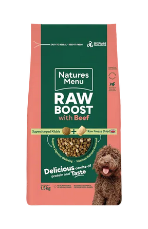 Natures Menu Beef Raw Boost 1.5KG Birdham Animal Feeds