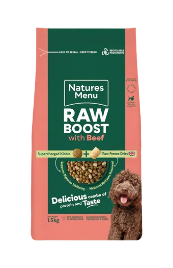 Natures Menu Beef Raw Boost 1.5KG Birdham Animal Feeds