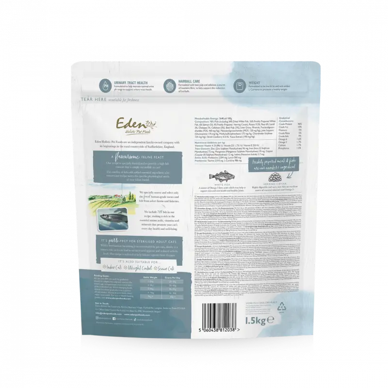Eden Feline Feast White Fish & Herring Caviar Birdham Animal Feeds