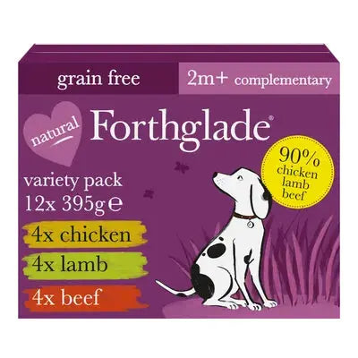 Forthglade Just Chicken, Lamb & Beef Wet Dog Food Variety Pack Forthglade