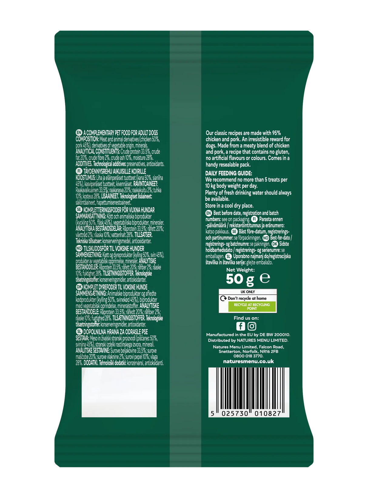 Natures Menu Chicken & Pork Meaty Treats Natures Menu