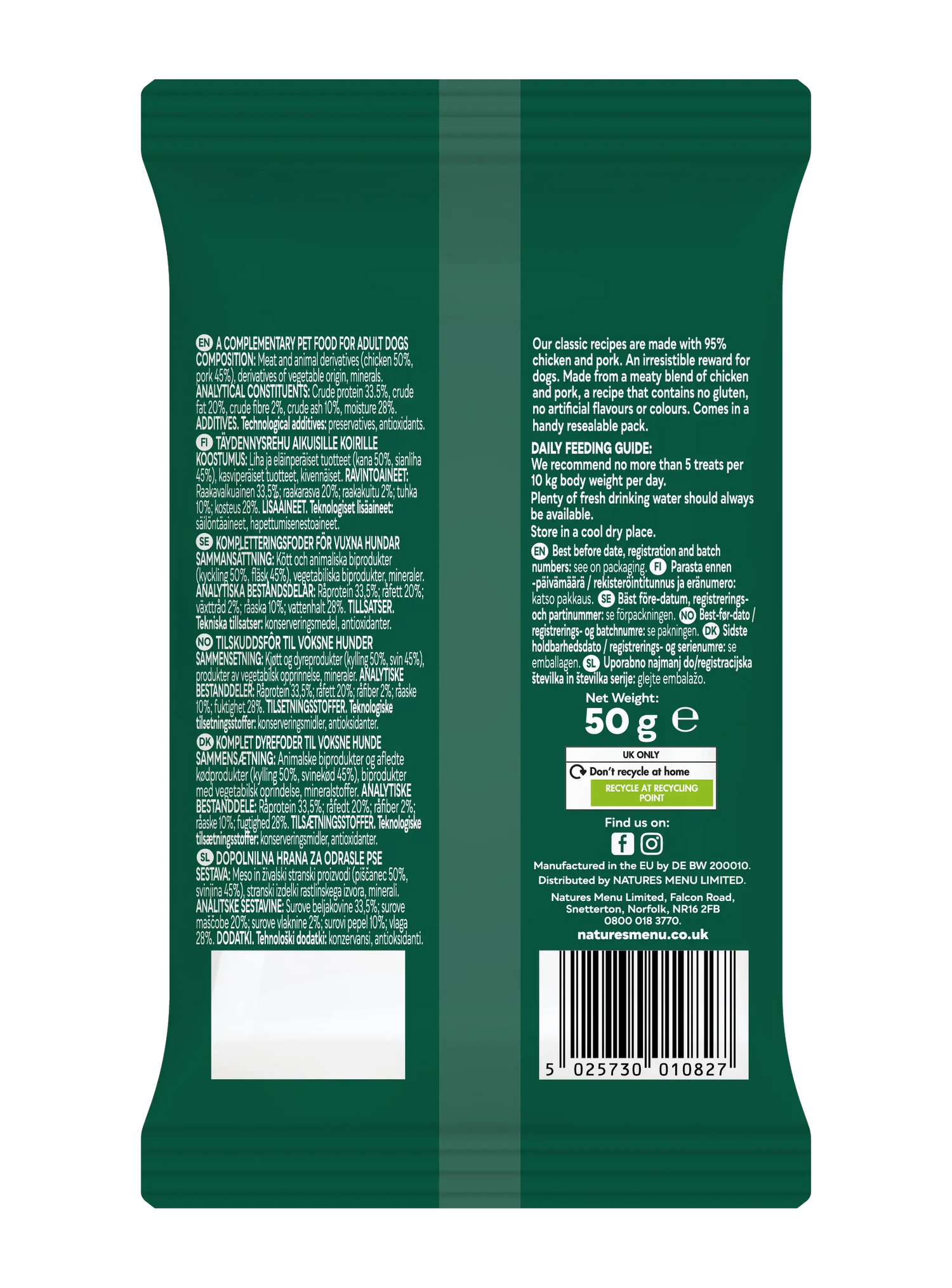 Natures Menu Chicken & Pork Meaty Treats Natures Menu