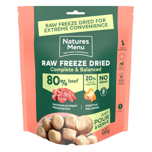 Natures Menu Raw Freeze Dried Beef Dinner Natures Menu