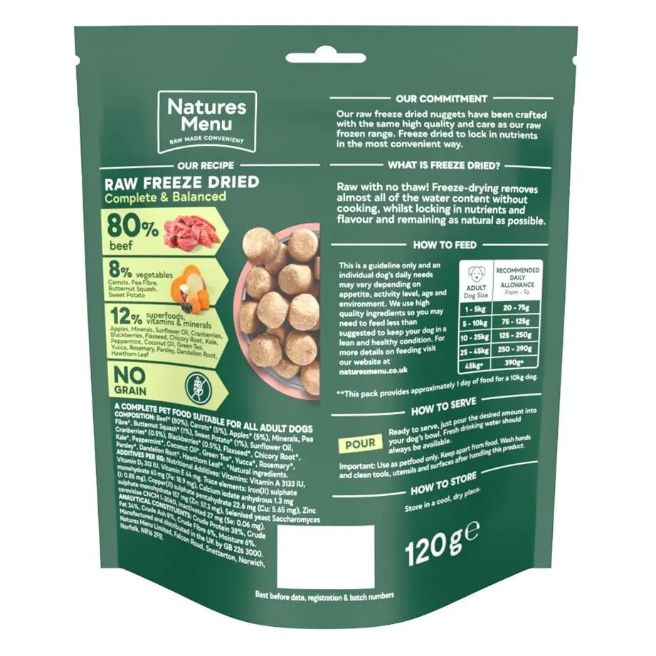 Natures Menu Raw Freeze Dried Beef Dinner Natures Menu