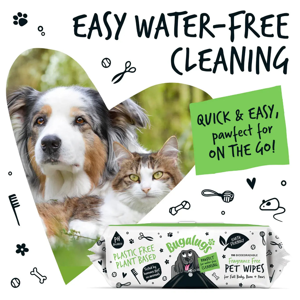 Bugalugs Fragrance Free Dog Wipes Bugalugs
