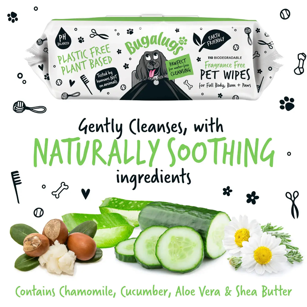 Bugalugs Fragrance Free Dog Wipes Bugalugs