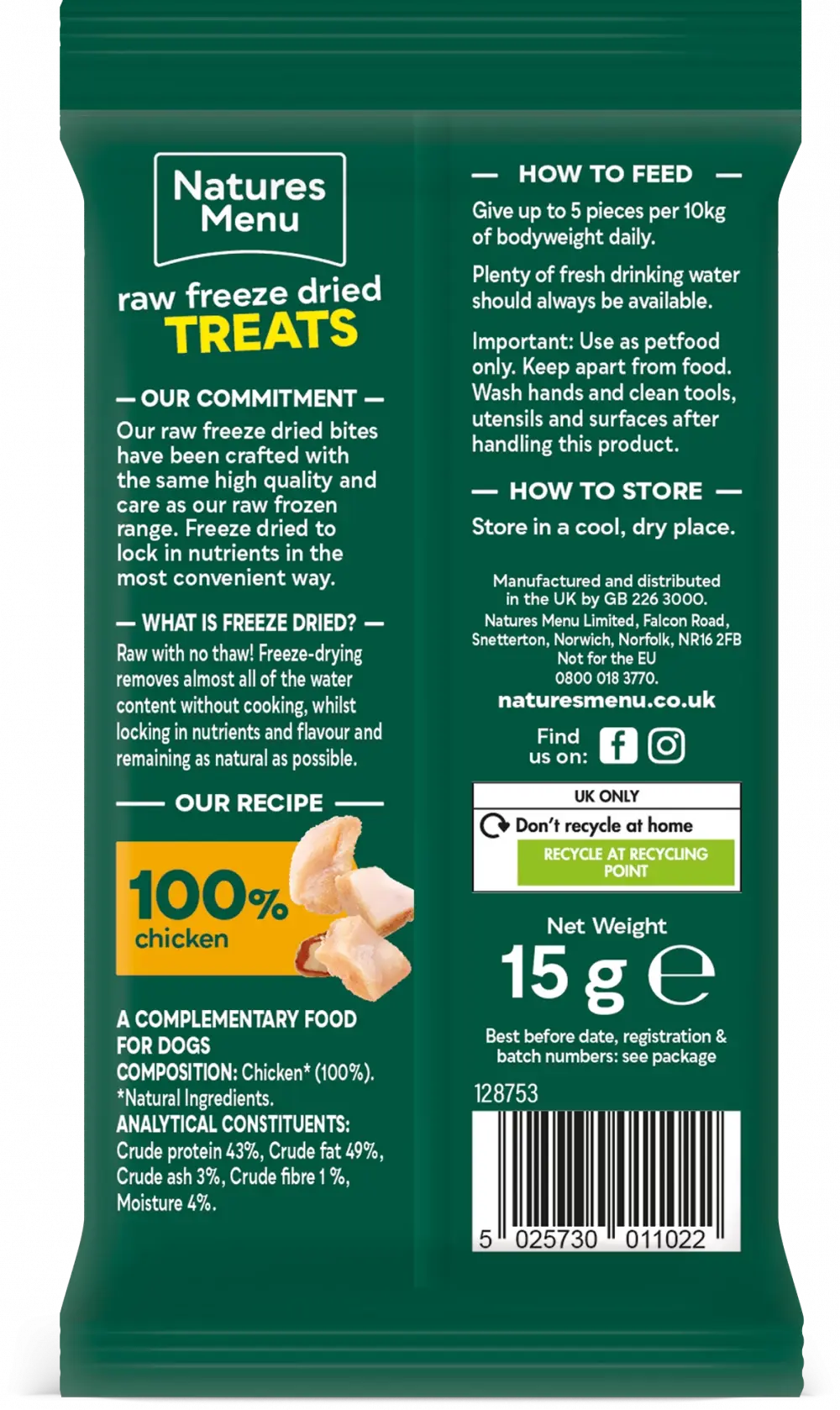 Natures Menu Raw Freeze Dried Chicken Treats Natures Menu