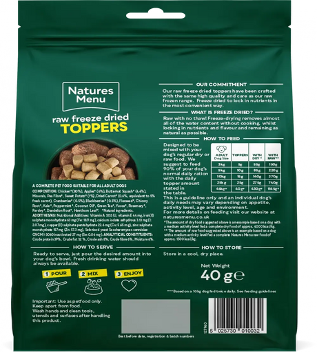 Natures Menu Raw Freeze Dried Chicken Toppers Natures Menu