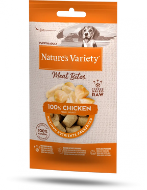 Natures Variety Freeze Dried Chicken Meat Bites - Birdham Animal Feeds