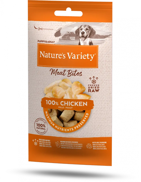 Natures Variety Freeze Dried Chicken Meat Bites - Birdham Animal Feeds