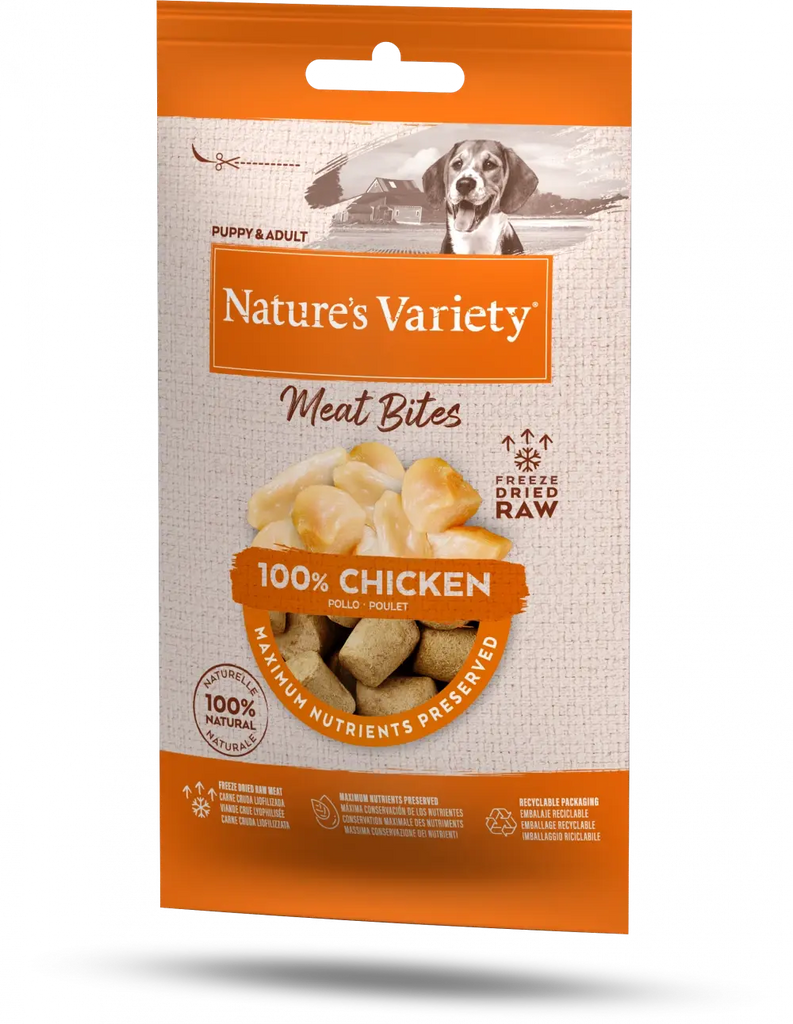 Natures Variety Freeze Dried Chicken Meat Bites - Birdham Animal Feeds