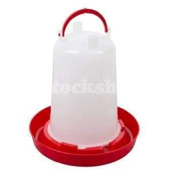 Economy Red and White Poultry Drinker  - Birdham Animal Feeds