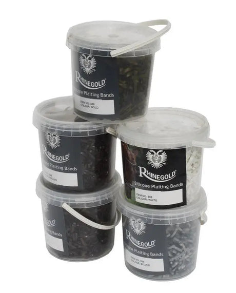 Rhinegold Silicone Plaiting Bands & Tub - Birdham Animal Feeds