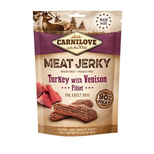 Carnilove Jerky Turkey with Venison Fillet - Birdham Animal Feeds