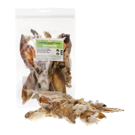Rabbit Ears with Hair 100g  - Birdham Animal Feeds