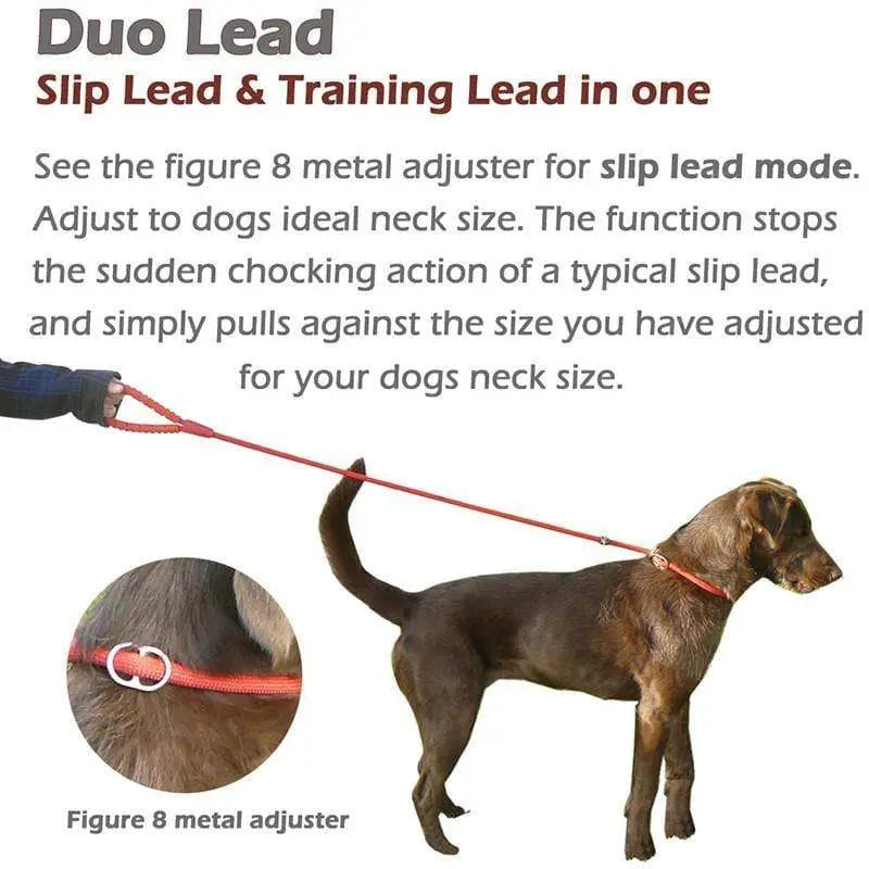 Miro and Makauri Slip Lead Figure 8 Lead with Rubber Handle  - Birdham Animal Feeds