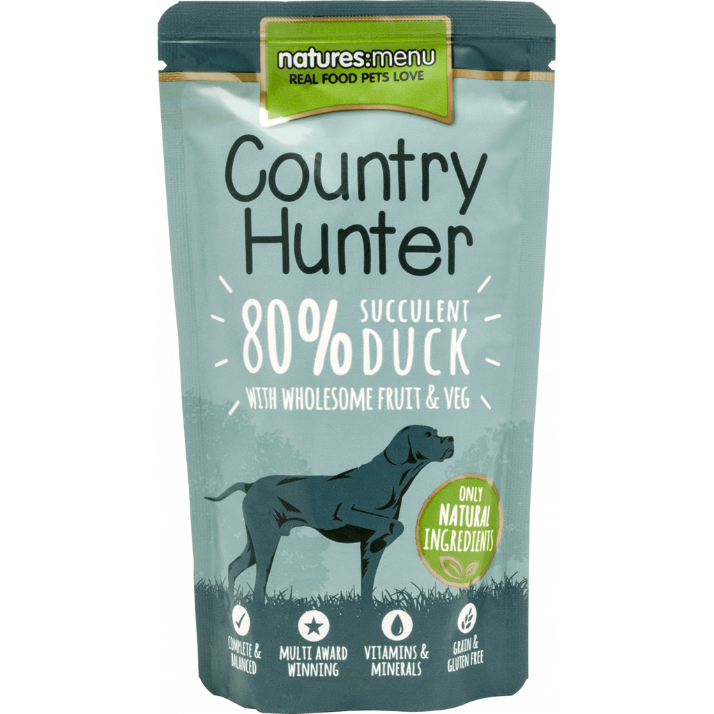Natures Menu Country Hunter 80% Succulent Duck Pouches 150g  - Birdham Animal Feeds
