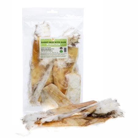 Rabbit Skin with Hair 100g  - Birdham Animal Feeds